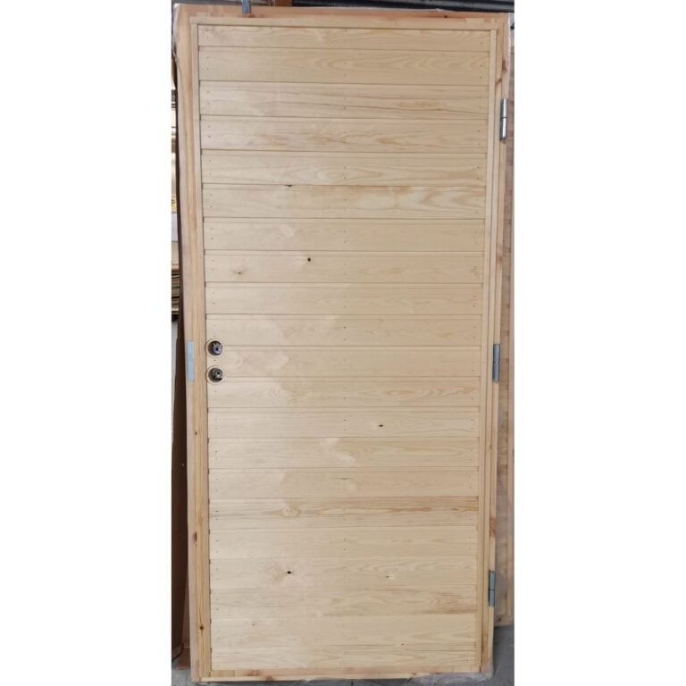 Mökkiovi Kaskipuu MO5A 9x19 oikea puuvalmis, vaakapanelointi