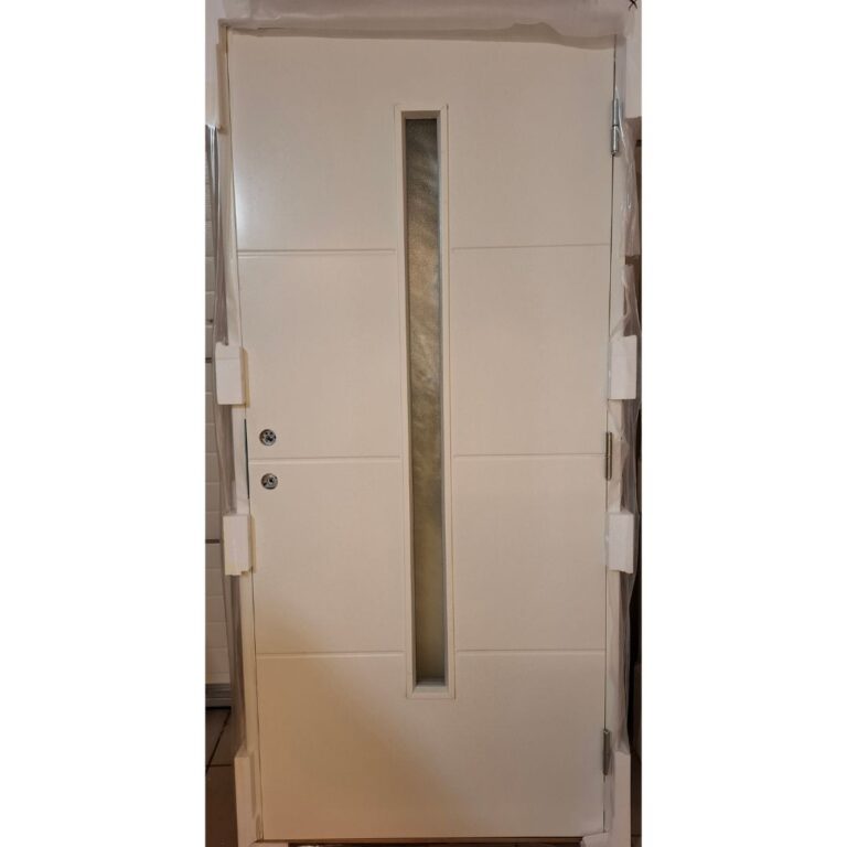 Ulko-ovi Kaskipuu FE ikkuna 10x22 oikea valkoinen (2-laatu)