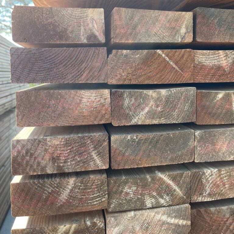 Runkopuutavara 48×123 mm talouslaadun painekyllästetty ruskea sileä